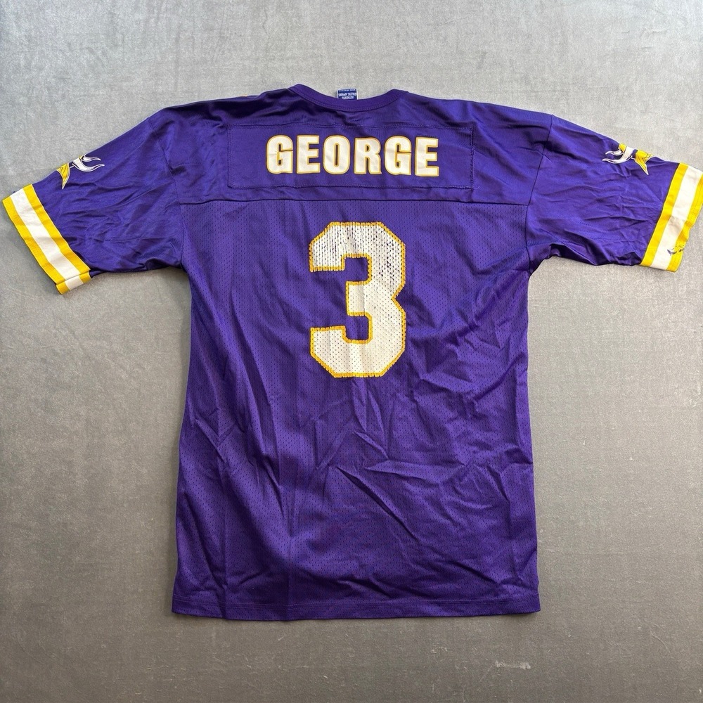 Vintage Champion Minnesota Vikings Jeff George #3 Jersey Purple Mens Large